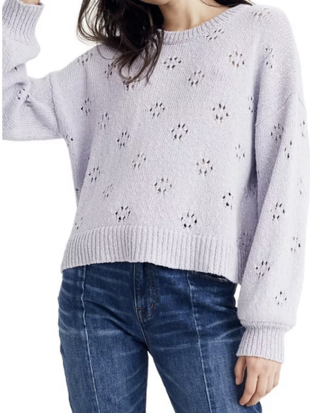 Madewell 100% cotton Pointelle Sweater